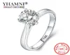 Yhamni Luxury 18K White Gold Rings Silver 925 Gioielli Candamento da sposa per donne 20ct Diamond Engagement Ring13333307