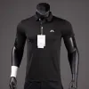 2024メンズポロスサマーゴルフシャツメンカジュアルポロシャツ半袖夏の通気性クイックドライJリンデバーグゴルフウェアスポーツTシャツ