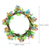 Dekoratif Çiçekler 2pcs Paskalya Simülasyonu Çelenk Kapı Asma Süsleme Sahte Berry Okaliptüs Çelenkler Mum Yüzükler Düğün Kolye