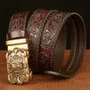 Cinturones de la cintura de cintura fresco artesanía informal de tallado dominante dragón vintage cinturón de hebilla automática cinturón de pantano de hombre y240422