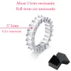 Rings Smyoue Emerald Cut 100% Real Moissanite Rings For Women Wedding Full Diamond Full Eternity Bands S925 Sterling Silver Jewelry