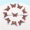 チャームファッションColorf Butterfly Clasp DIYペンダントジュエリーアクセサリー合金ドリップオイルキーチェーンドロップ配信調査結果ottjn