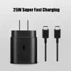 بالنسبة إلى Samsung 25W EU US UK Plug Charger Super Fast Charge Adapter لـ Galaxy S20 S21 S22 S23 NOTE 20 S24 Ultra 10 Z Flip Fold 5 4 3 2 Accessories Charger Charger Charge Quick Charge