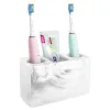 Support de brosse à dents, 3 emplacements grand support de dentifrice à brosse à dents électrique, rangement dentaire décoratif en résine pour accessoires de salle de bain