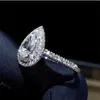 Anelli di nozze caduta d'acqua Diamond Ring Diamond Cz 925 Sterling Silver Bijou Encage Anelli da sposa per le donne Bijey per le donne gioielli per donne 240419