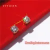 Earrings VITICEN Original Real 18K Gold Moissanite Diamond Earrings Authentic AU750 Present Exquisite Gift For Woman Female Fine Jewelry