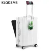 Luggage KLQDZMS 18"20"24 Inch Suitcase New Frontopening Multifunctional Trolley Case Aluminum Frame Boarding Box Rolling Luggage