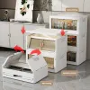 Bacs armoires de cuisine en plastique multifonctionnelles, meubles de maison, armoires de rangement multicouche au sol, simple foldin de salon