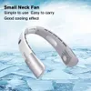 Portable Air Coolers New Neck Fan Portable Neck Cooler USB Rechargeable Mini Electric Fan Small Neck Cooling Fan Bladeless Mini Outdoor Fan 4000mAh Y240422