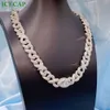 Ice Out Hip-hop Fashion Jewelry Body Chain 18mm Cuban Chain Pass the Daimon Silver 925 Moissanite Chain