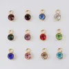 Ciondoli 100% in acciaio inossidabile Birthstone Ciondoli per gioielli che producono 6 mm Crystal Birthstone Charm GEBoortestenen Wholesale 60pcs