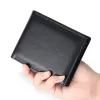 Brieftaschen echter Leder Brieftasche Männer Klassische Geldbörse Münz Taschenkreditkartenhalter RFID Blockierer Männer Brieftasche mit Kartenhalter