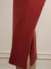 Sukienki zwyczajowe Minimalistyczna konstrukcja Smilet Sukienka dla kobiet V Długie rękaw z wysokiej talii na średnim talii kobieta 3WQ9783