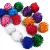 Toys Cat Toys Interactive Ball Training speelgoed voor huisdierkitten interactief geluidspapier spelen Ball Glitter Pompom Fluffy Cat Toys