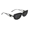 occhiali da sole designer P Famiglia 2024 Nuovi occhiali da sole per piccoli viso Triangolo Ins Stesse occhiali da sole per gatto gamba di metallo per donne