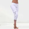 Women's Pants Capris Mid-rise Drawstring Pants Multi Pockets Sportwear Butt Lifting Skinny Women Fitness Leggings Activewear Y240422