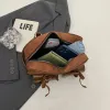 y2k Bow Design Small PU Leather Double Pockets Shoulder Bags for Women 2024 Spring Korean Fi Underarm Bag Lady Handbags H6j6#