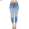 Dames jeans dames hoogbouw gescheurd mager stretch slanke fit verontruste vernietigde denim enkelbroek y2k streetwear potlood