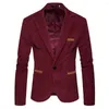 Men's Suits 2024 Men Casual Corduroy Blazers Fashion Patchwork Single Button Jackets Slim Fit Suit Jacket Clothing Business Coat