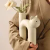 Flower Cat Leuke creatieve H-vorm-arrangement Hydroponisch accessoires Home Vase Flowerpot Woonkamer Desktop Decoratie Noordse stijl Pot