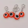 Bracelets 50pcs/lot Blue Evil Eye Charm Colorful Evil Eye 10mm Beads Dangle With Lobster Clasp Fit Charm bracelets Jewelry Making