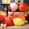 Dockor Creative Life Fruits Plush Toy Simulation Apple Watermelon Orange Lychee Strawberry Pineapple durian fylld kudde docka