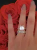 Rings WUIHA Real 925 Sterling Silver Emerald Cut/Radiant Cut 8*11MM Created Moissanite Row Diamonds Rings Set for Women Gift Wholesale