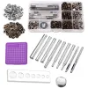 Leathercraft LMDZ Leather Snap Fasteners Kit Metal -knappen Snaps Presskängar med installationsverktyg för kläder, läder, jacka, jeans slitage