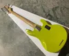 5 Strings Glossy Yellow Electric Bass Guitar with HH Pickups Dots Inlays Can be customized