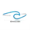 Ashion Fine Blue Fire Opal Paradise Blue Wave Bangle for Women Girls Bummer Beach Jóias personalizadas 240412