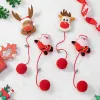 Jouets chats de Noël en peluche toys mignon dessin animé santa claus poupée de cerf avec bell chaton des bâtons interactifs