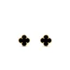 Boucles d'oreilles de trèfle Van Van Van Van à chaud plaquées avec des bijoux à double face rouge à double face rouge 18K