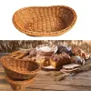 Organisatie imiteer Rattan keukenopslagmand Creative Brown Oval Bread Trade Woonkamer Groente Fruit Flower Organisatie Box