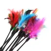 Toys 5pcs15st Cat Toys Feather Wand Kitten Cat Teaser Turkiet Feather Interactive Stick Toy Wire Chaser Wand Toy Random Color