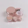 Bouteilles de rangement 5g / 15g pour visage d'œil vide Jar Jar Body Lotion Package Bouteille Travel en acrylique Rose Récipient Cosmetic Makeup Emulsion