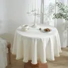 Tavolo stoffa americana in lino in cotone tovaglia rotonda tovaglia solida beige da pranzo addensato per copertura della mappa del tè