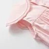Девушки милое летнее платье для малышей детской хлопковой наряд мальчик детская комбинезон сестра брат одежда для девочек без рукавов розовые платья 240507
