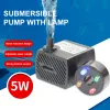 Accessoires 5W Pompe à eau submersible puissable avec pompe à eau légère à LED pour fontaines Ponds Aquarium Poshing Pump Water Us / UE