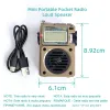 Radio Portable Radio Mini Pocket FM AM MW SW WB Full Band Receiver LCD Screen Music Player Stöd