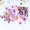 Efeito 3D Interior para ímãs de geladeira em casa Multicolor Butterflies adesivo de borboletas lindas decalques de parede da sala da sala de borboleta 12pcs