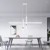 CHANDELIERS Designer créatif minimaliste moderne pour la table de table à manger lampe à barres droite des lumières cylindriques de pendentif droit dans re