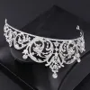 Halsband mode kristall bröllop smycken set kvinnor brud rhinestone tiara kronor örhängen halsband brud smycken set klädtillbehör