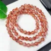 Socchi di fuoco naturale rosso fuoco in quarzo ematoide triplo cerchio bracciale coglione braccialetto speciale donna uomo regalo di Natale 1pcs 6mm