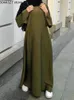 エスニック服ラマダンイードサテンアバヤドバイターキースリーブイスラム教徒のヒジャーブドレスプレーンプレーンイスラム衣類カフタンローブD240419のためのアバヤ