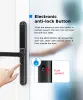 방수 방수 실외 지문 TTLOCK BLUETOOTH APP RFID 카드 코드 유리 알루미늄 슬라이딩을위한 키리스 전자 스마트 도어 잠금