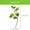 Decoratieve bloemen 3 pc's False groene kunstmatige tak eettafel decor simulatie geel plastic snijden