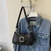 Frauen Umhängetasche Nieten PU Leder Ladies Handtaschen Y2K Punk F Sommer Einfacher Freizeit Alligator Muster weibliche Achselhöhlen -Tasche A6Bn#