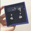 Swarovskis Earrings Designer Women Original High Quality Charm New Face Double Sided Hollow Earrings Versatile Jewelry