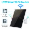 Routers W3 Outdoor 4G Wireless Solar WiFi Router med SIM -kortplats inbyggd laddningsbart batteri 15W Solpaneldriven CCTV -kamera