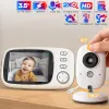 Monitorer 3,5 tum elektronisk babymonitor med kamera IPS -skärm HD Trådlös Nanny Baby Camera 2way Talk Auto Night Vision Babyphones
